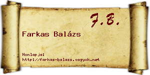 Farkas Balázs névjegykártya