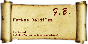 Farkas Balázs névjegykártya